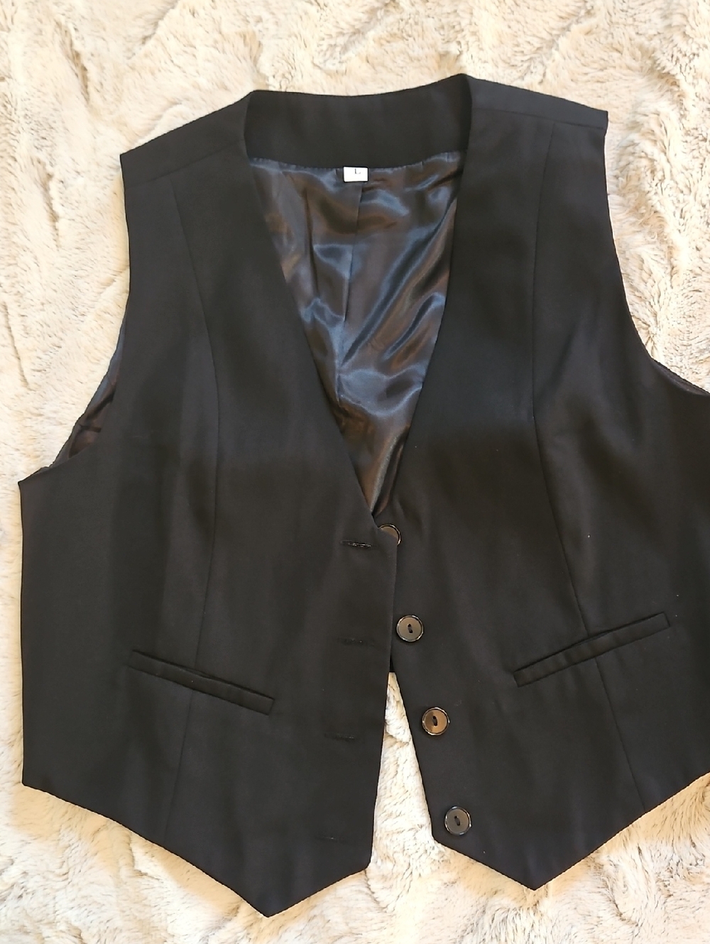 Classic Black Button-Front Waistcoat Vest